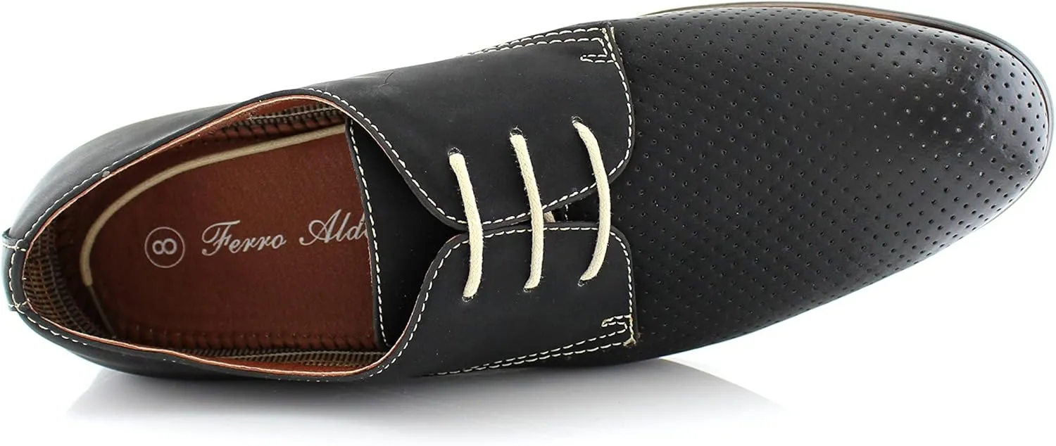 Ferro Aldo Men's Classic Round-Toe Fashion Derby Dress Shoes