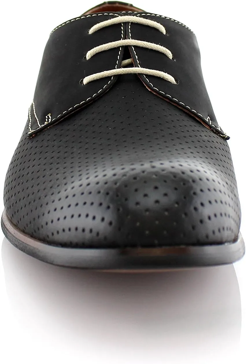 Ferro Aldo Men's Classic Round-Toe Fashion Derby Dress Shoes