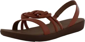 FitFlop Womens Tiera Knotted Back Strap Sandal Shoes, Amber Ash, US 9