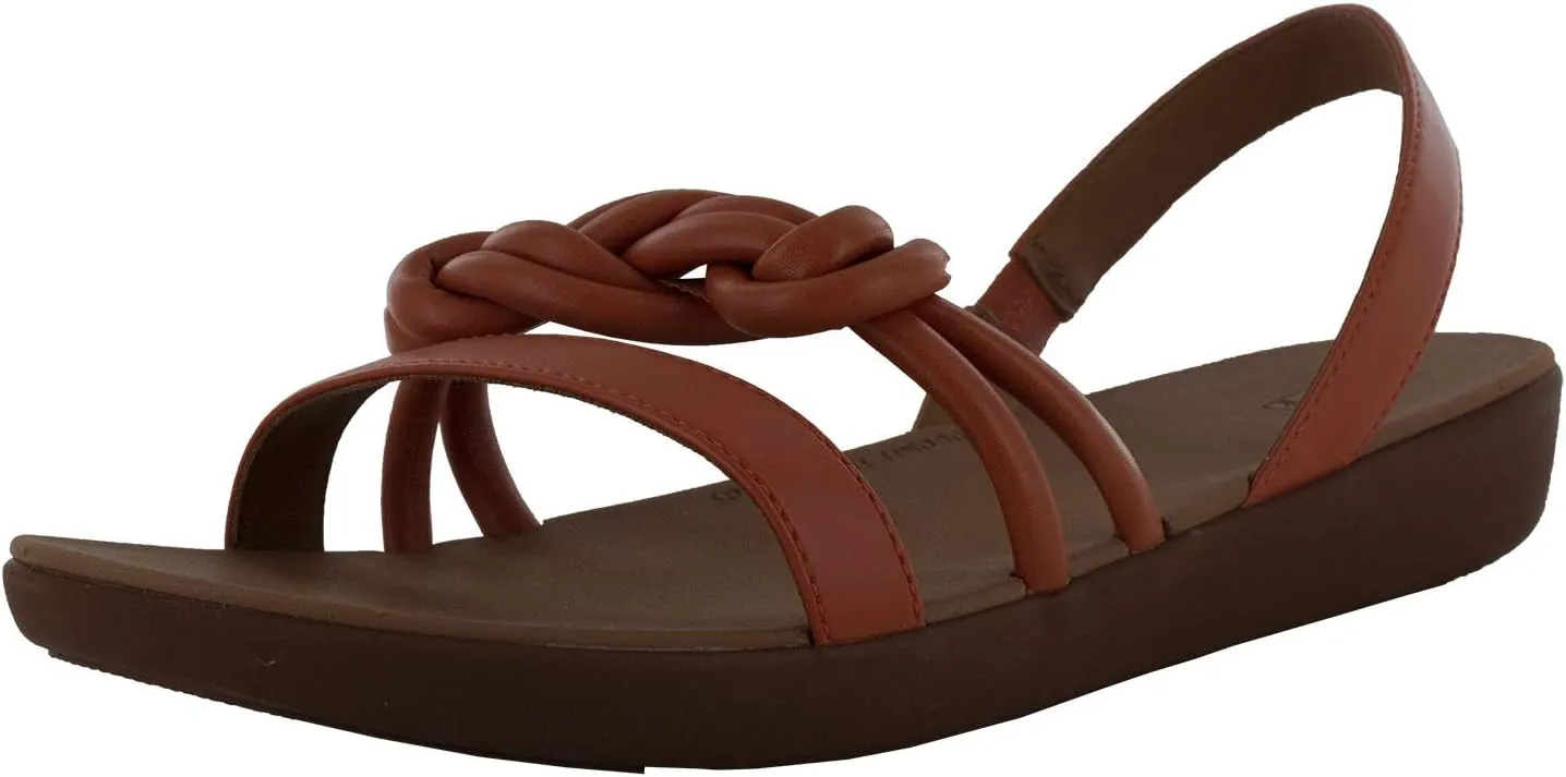 FitFlop Womens Tiera Knotted Back Strap Sandal Shoes, Amber Ash, US 9