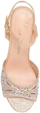 Florence Ankle Strap Sandal Satin Low Heel Prom Wedding Pumps