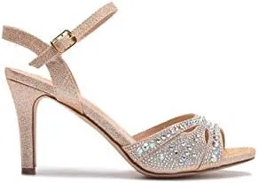 Florence Ankle Strap Sandal Satin Low Heel Prom Wedding Pumps
