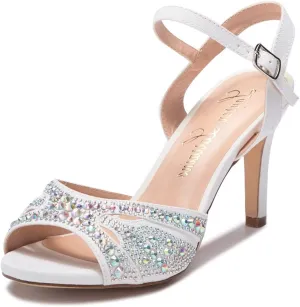 Florence Ankle Strap Sandal Satin Low Heel Prom Wedding Pumps