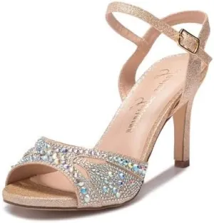 Florence Ankle Strap Sandal Satin Low Heel Prom Wedding Pumps
