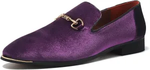 FLQL Men's Luxury Penny Loafer Slip-On Velvet Shoes Party Dancing Shoes Suede Wedding Shoes Plus Size 7-13
