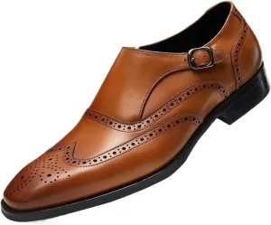 Formal Dress Shoes for Men Hasp Slip On Wingtip Leather Loafers Business Oxfords Shoes