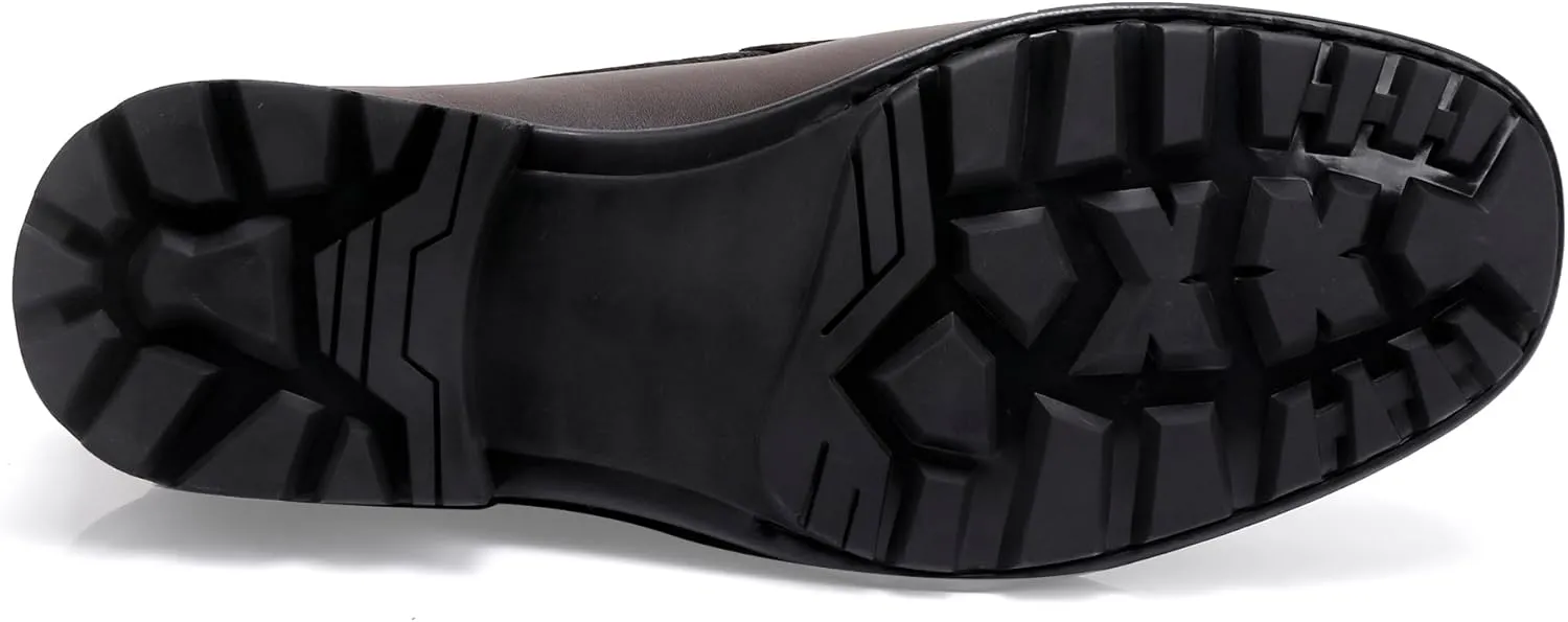 Formal Dress Shoes for Men, Premium Buckle Moc-Toe Business Shoes Casual Slip-on Penny Loafer