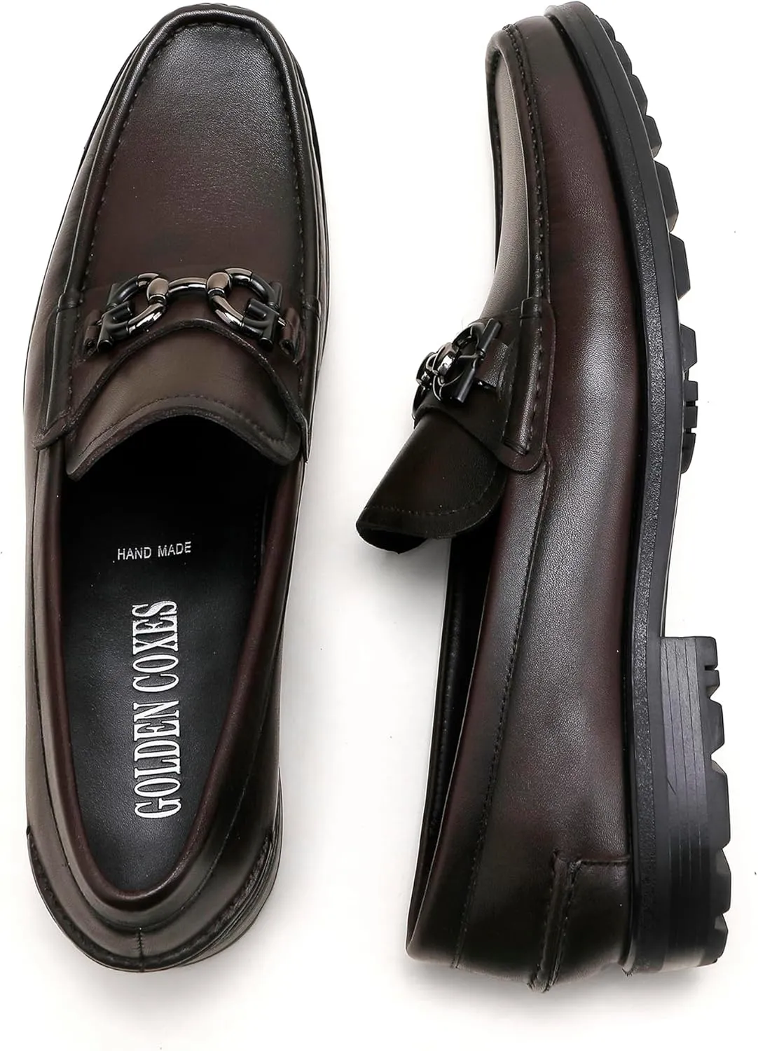 Formal Dress Shoes for Men, Premium Buckle Moc-Toe Business Shoes Casual Slip-on Penny Loafer