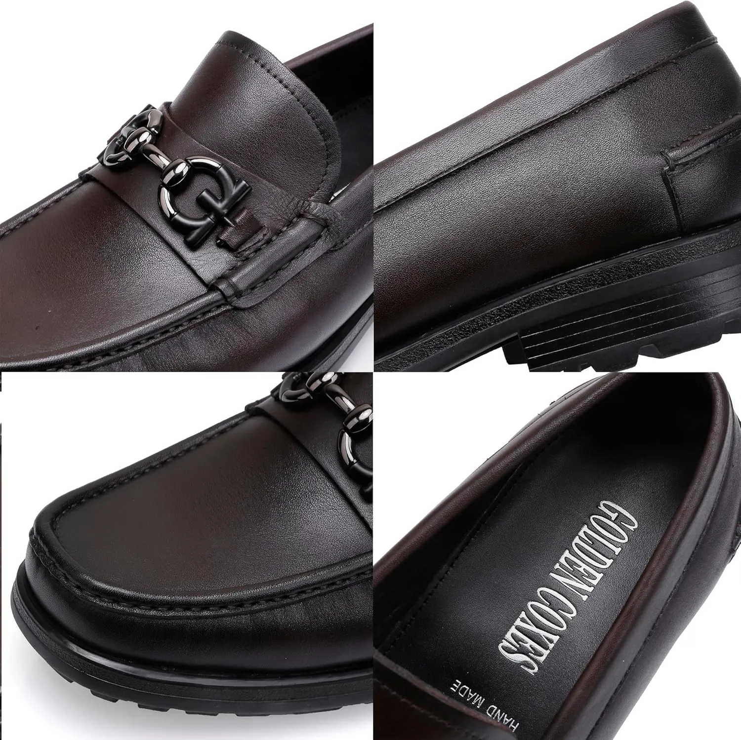 Formal Dress Shoes for Men, Premium Buckle Moc-Toe Business Shoes Casual Slip-on Penny Loafer