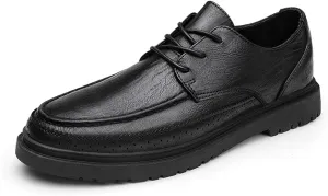 Formal Shoes for Men Lace Up Apron Toe Round Toe Derby Shoes Vegan Leather Slip Resistant Rubber Sole Anti-Slip Low Top Classic Suitable for Many Occasions.