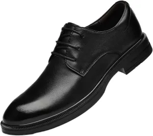 Formal Shoes for Mens Vintage Lace Up Working Brogue Luxury Leather Party Anti-Slip Non Slip Rubber Sole Block Heel Low Top Shoe