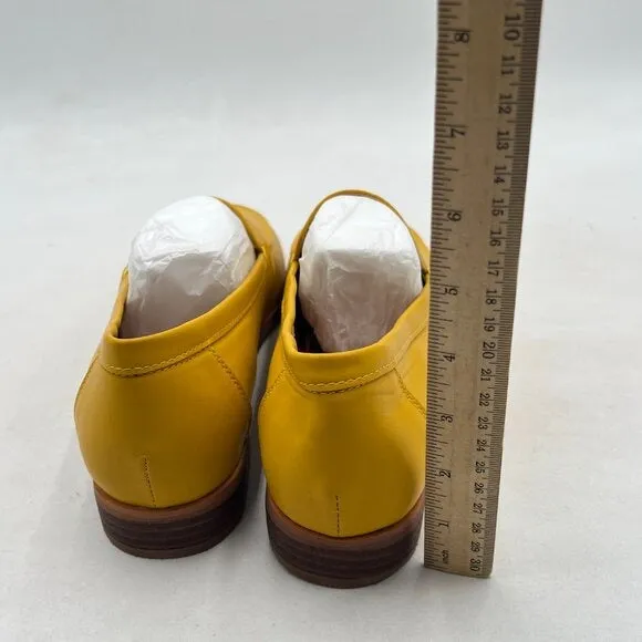 FOWT Yellow Dressy Low Heels Loafers Closed Toe Slip-On Driving Style Loafers