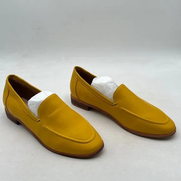 FOWT Yellow Dressy Low Heels Loafers Closed Toe Slip-On Driving Style Loafers