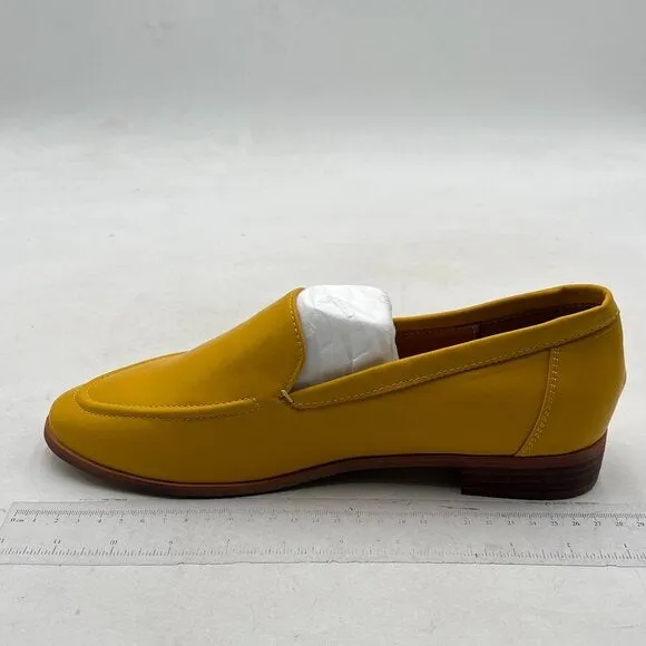 FOWT Yellow Dressy Low Heels Loafers Closed Toe Slip-On Driving Style Loafers