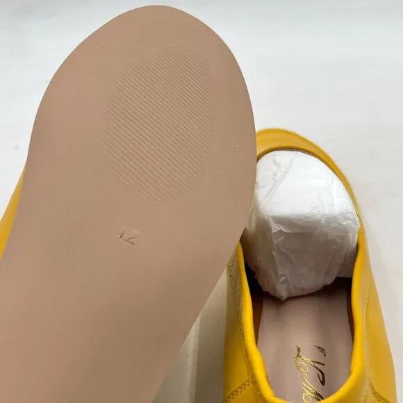 FOWT Yellow Dressy Low Heels Loafers Closed Toe Slip-On Driving Style Loafers