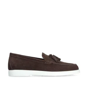 Franceschetti Amalfi Men's Luxury Italian Shoes Suede Leather Moccasin Tassels Loafer (FCCT1116)