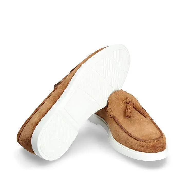 Franceschetti Amalfi Men's Luxury Italian Shoes Suede Leather Moccasin Tassels Loafer (FCCT1116)