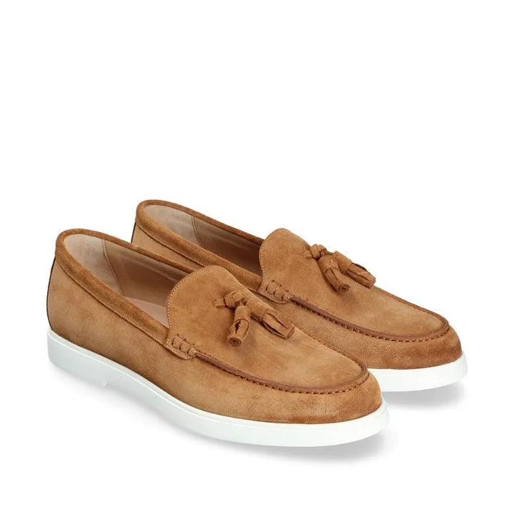 Franceschetti Amalfi Men's Luxury Italian Shoes Suede Leather Moccasin Tassels Loafer (FCCT1116)
