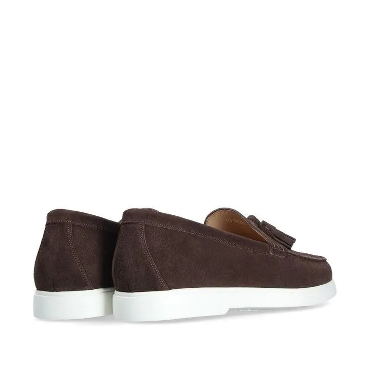 Franceschetti Amalfi Men's Luxury Italian Shoes Suede Leather Moccasin Tassels Loafer (FCCT1116)
