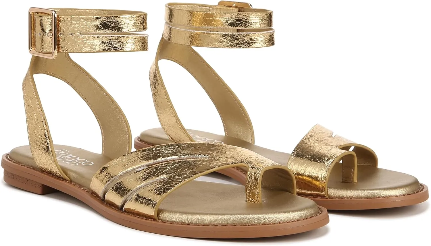 Franco Sarto Women's Greene Ankle Strap Flat Sandals