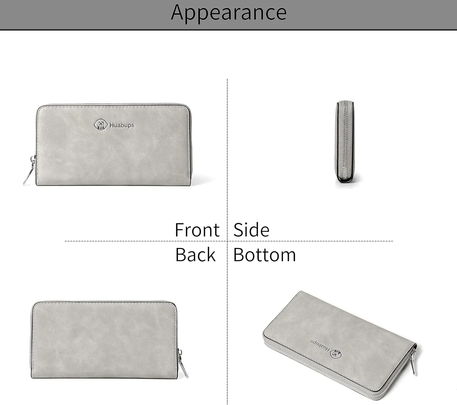 FSD. WG Mens Leather Wallet with Money Large Hand Bag Big Clutch Wallet Gifts for Men