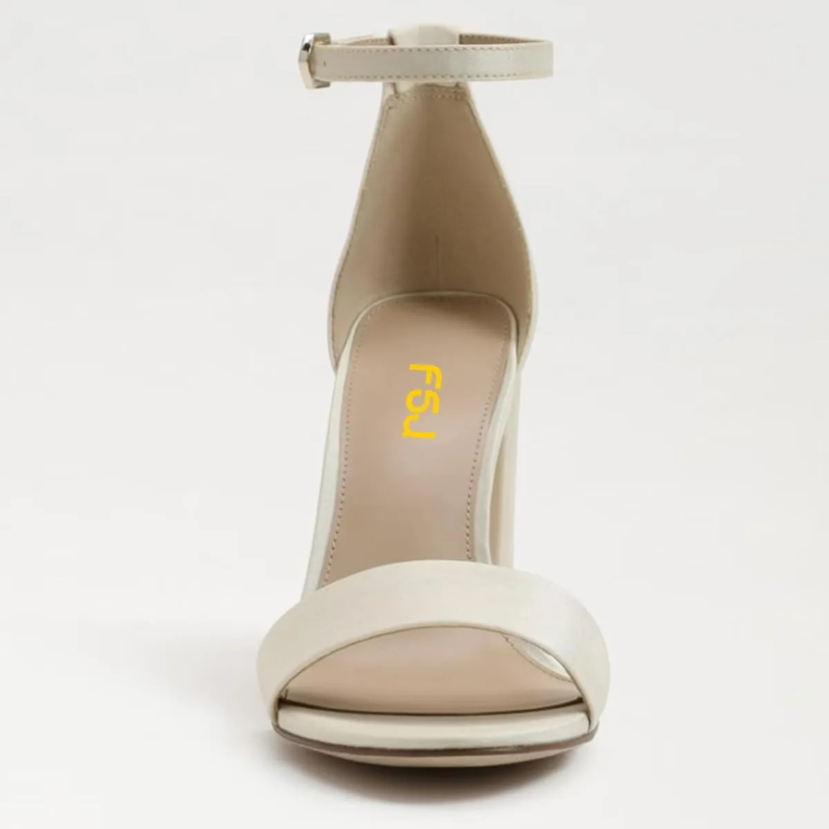 FSJ Women Classic Chunky High Heel Sandals Open Toe Ankle Strap Single Band Dress Shoe Size 4-15 US