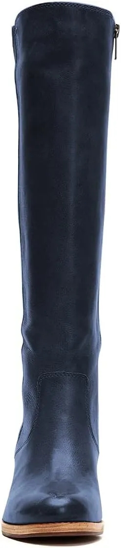 FSJ Women Comfortable Side Zipper Wedge High Heel Point Toe Fancy Pull On Ladies Fashion Winter Boot Size 4-15 US