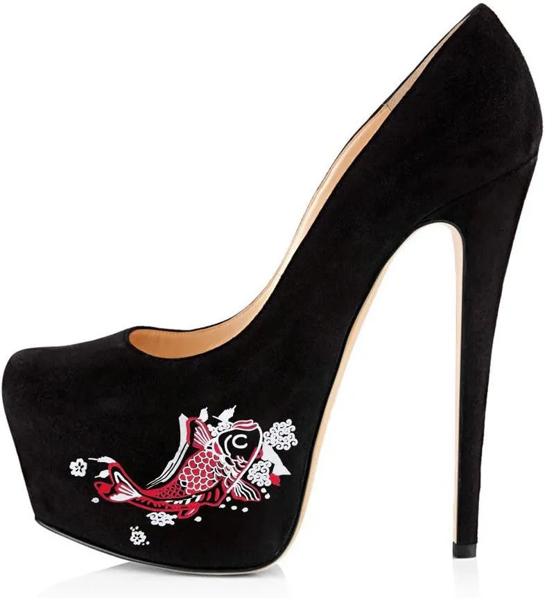 FSJ Women Extreme High Stiletto Heels Platform Pumps Slip On Pointed Toe Sexy Wedding Dress Shoe US Size 4-15 M