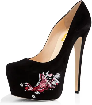 FSJ Women Extreme High Stiletto Heels Platform Pumps Slip On Pointed Toe Sexy Wedding Dress Shoe US Size 4-15 M