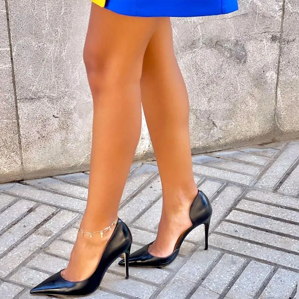 FSJ Women Formal Pointed Toe Dress Shoes D'Orsay High Heels Sexy Stiletto Formal Pumps Size 4-15 US