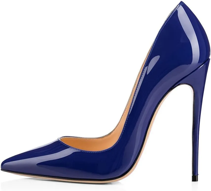 FSJ Women Formal Pointed Toe Pumps High Heel Sexy Stilettos Slip On Office Cute Evening Dress Shoes Size 4-15 US