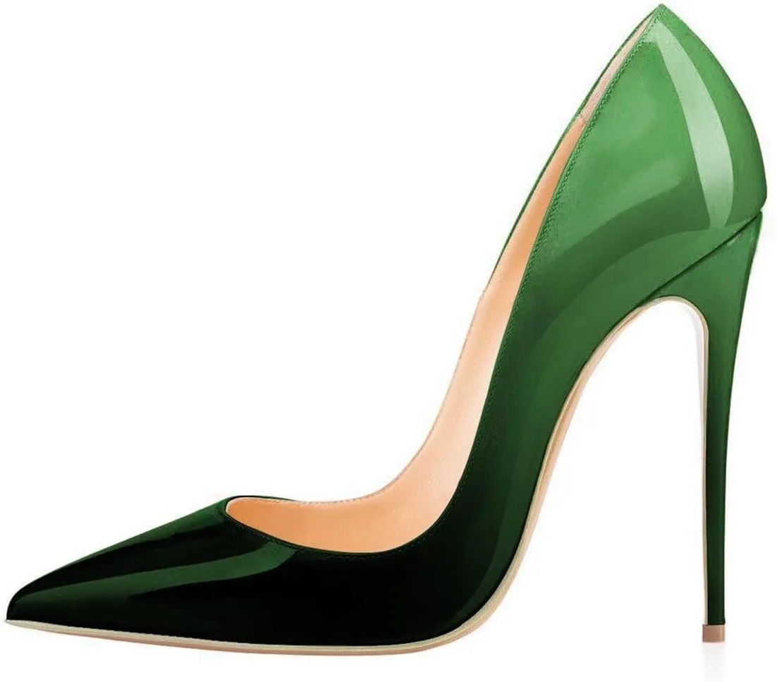 FSJ Women Formal Pointed Toe Pumps High Heel Sexy Stilettos Slip On Office Cute Evening Dress Shoes Size 4-15 US