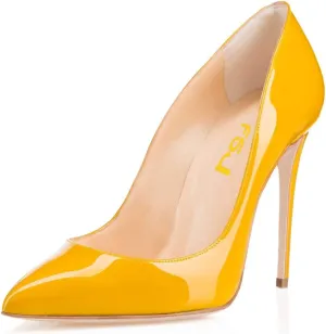 FSJ Women Formal Pointed Toe Pumps High Heel Sexy Stilettos Slip On Office Cute Evening Dress Shoes Size 4-15 US