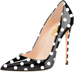FSJ Women Formal Pointed Toe Pumps High Heel Sexy Stilettos Slip On Office Cute Evening Dress Shoes Size 4-15 US