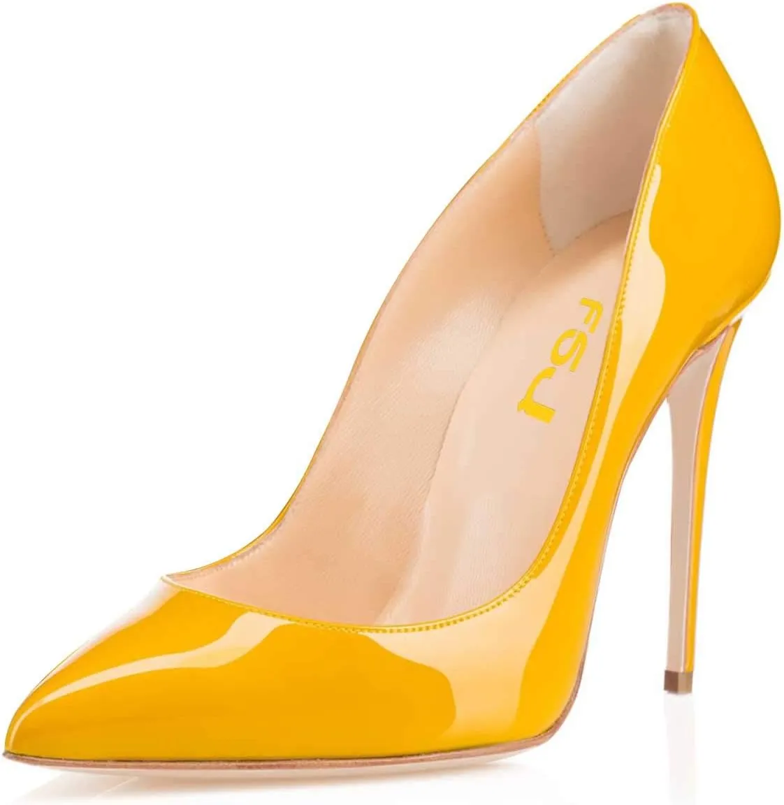 FSJ Women Formal Pointed Toe Pumps High Heel Sexy Stilettos Slip On Office Cute Evening Dress Shoes Size 4-15 US