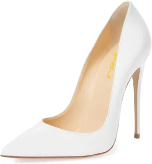 FSJ Women Formal Pointed Toe Pumps High Heel Sexy Stilettos Slip On Office Cute Evening Dress Shoes Size 4-15 US