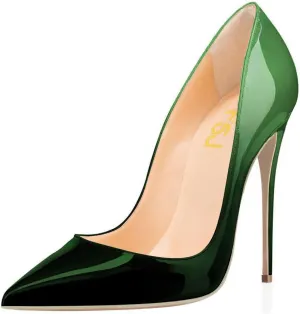 FSJ Women Formal Pointed Toe Pumps High Heel Sexy Stilettos Slip On Office Cute Evening Dress Shoes Size 4-15 US