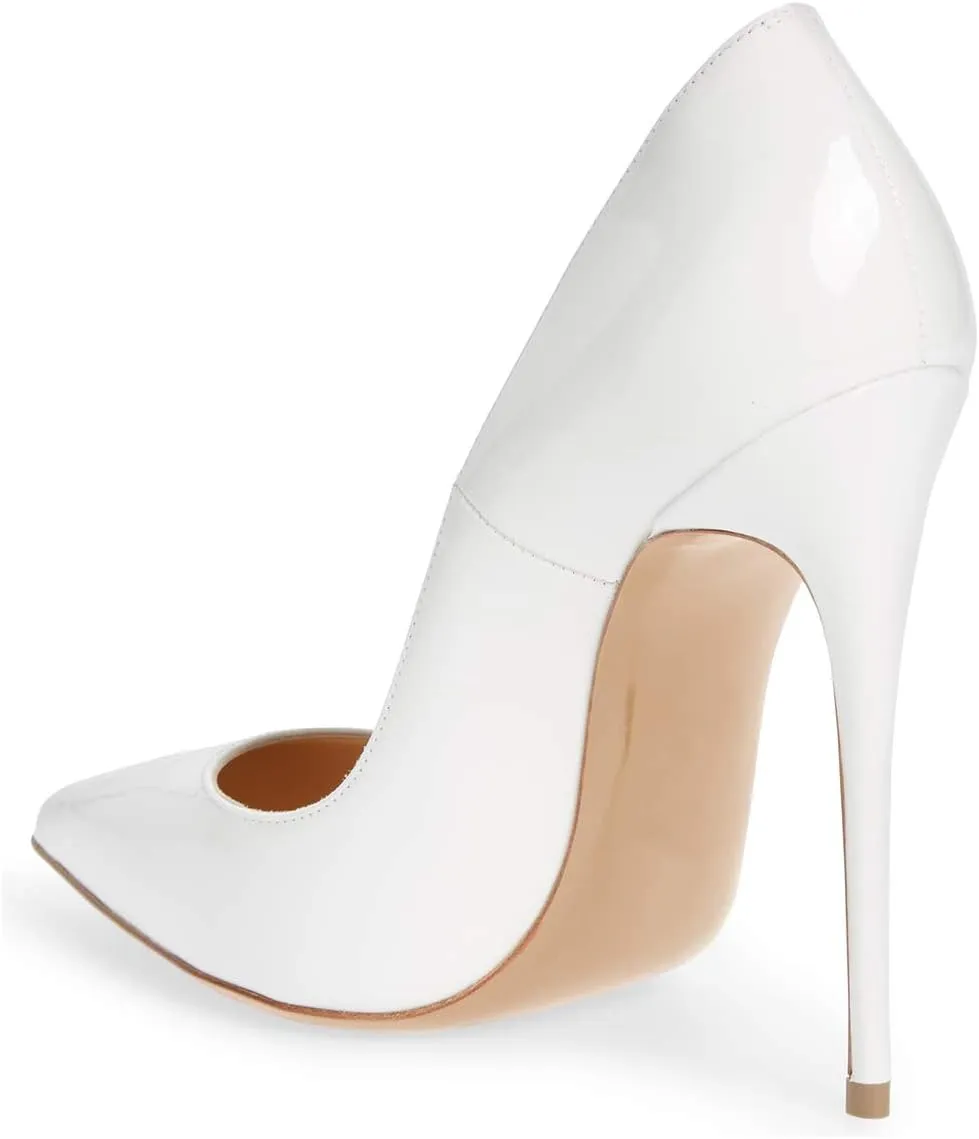 FSJ Women Formal Pointed Toe Pumps High Heel Sexy Stilettos Slip On Office Cute Evening Dress Shoes Size 4-15 US