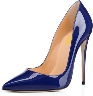 FSJ Women Formal Pointed Toe Pumps High Heel Sexy Stilettos Slip On Office Cute Evening Dress Shoes Size 4-15 US