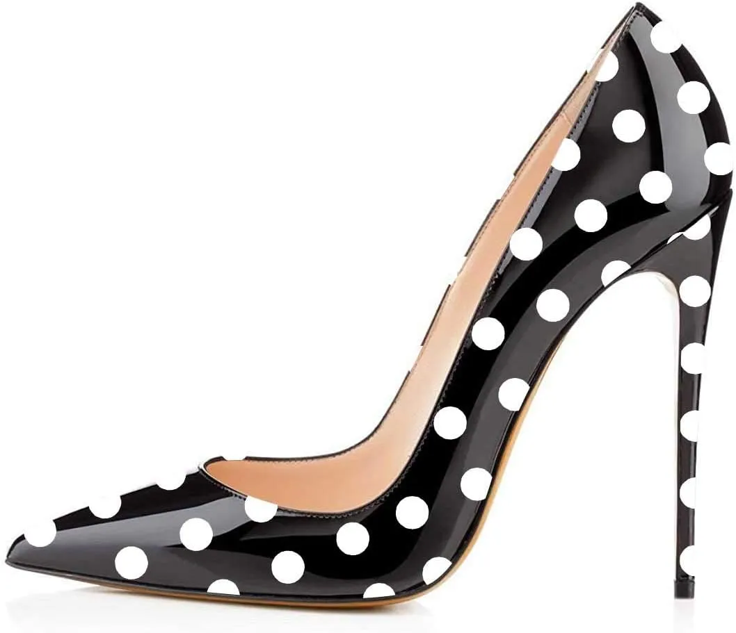 FSJ Women Formal Pointed Toe Pumps High Heel Sexy Stilettos Slip On Office Cute Evening Dress Shoes Size 4-15 US