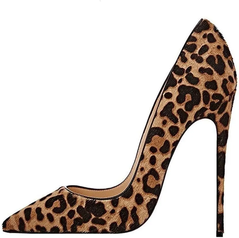 FSJ Women Sexy Leopard Printed Dress Shoes Pointy Toe High Heels Stilettos Pumps Shoe Size 4-15 US