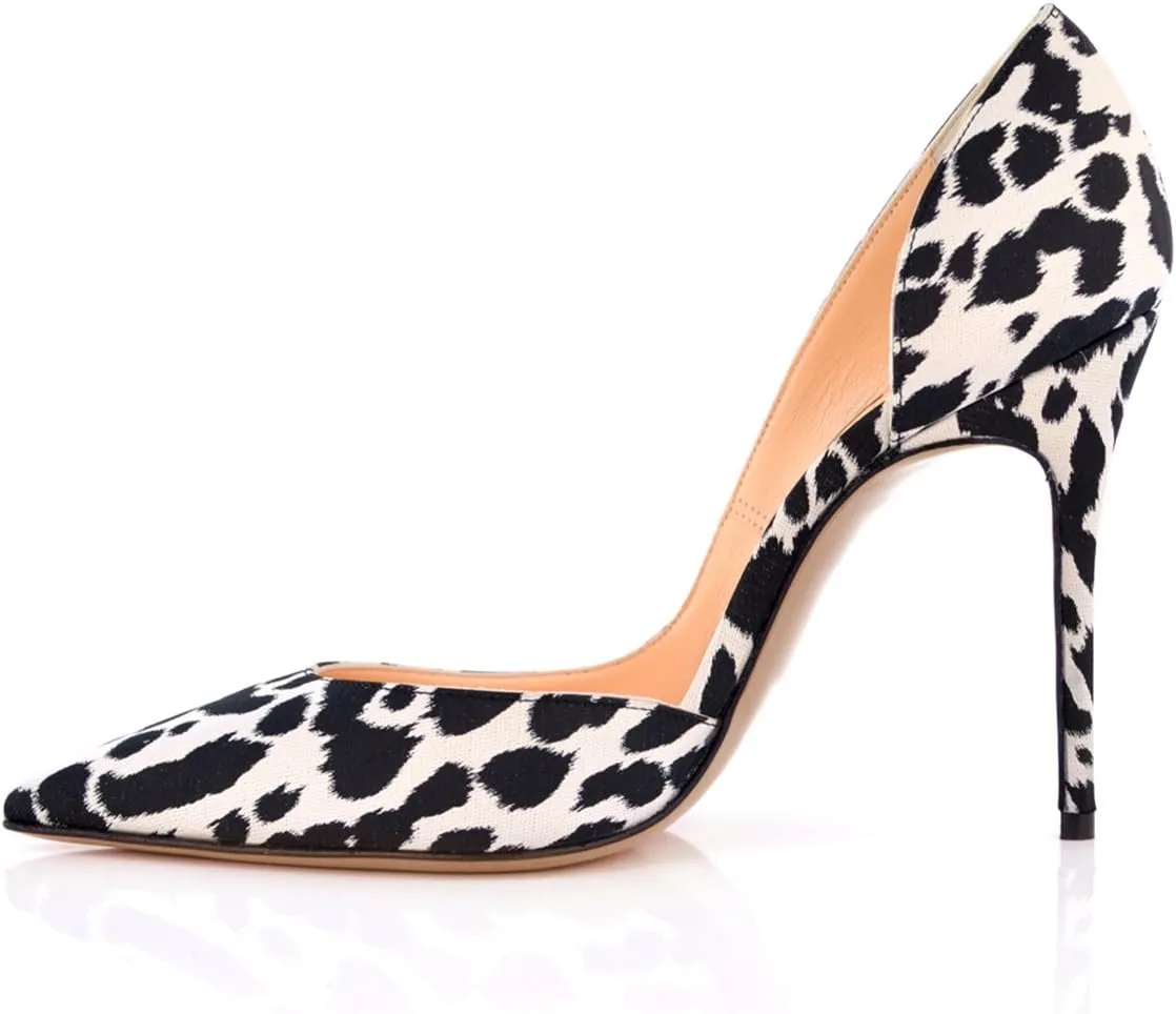 FSJ Women Sexy Leopard Printed Dress Shoes Pointy Toe High Heels Stilettos Pumps Shoe Size 4-15 US