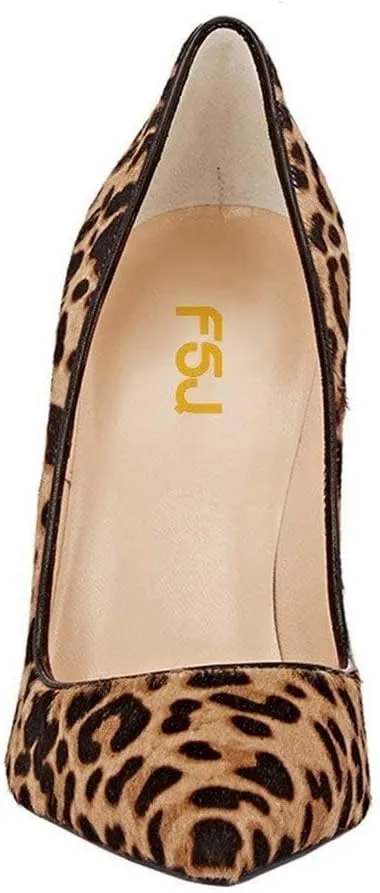 FSJ Women Sexy Leopard Printed Dress Shoes Pointy Toe High Heels Stilettos Pumps Shoe Size 4-15 US