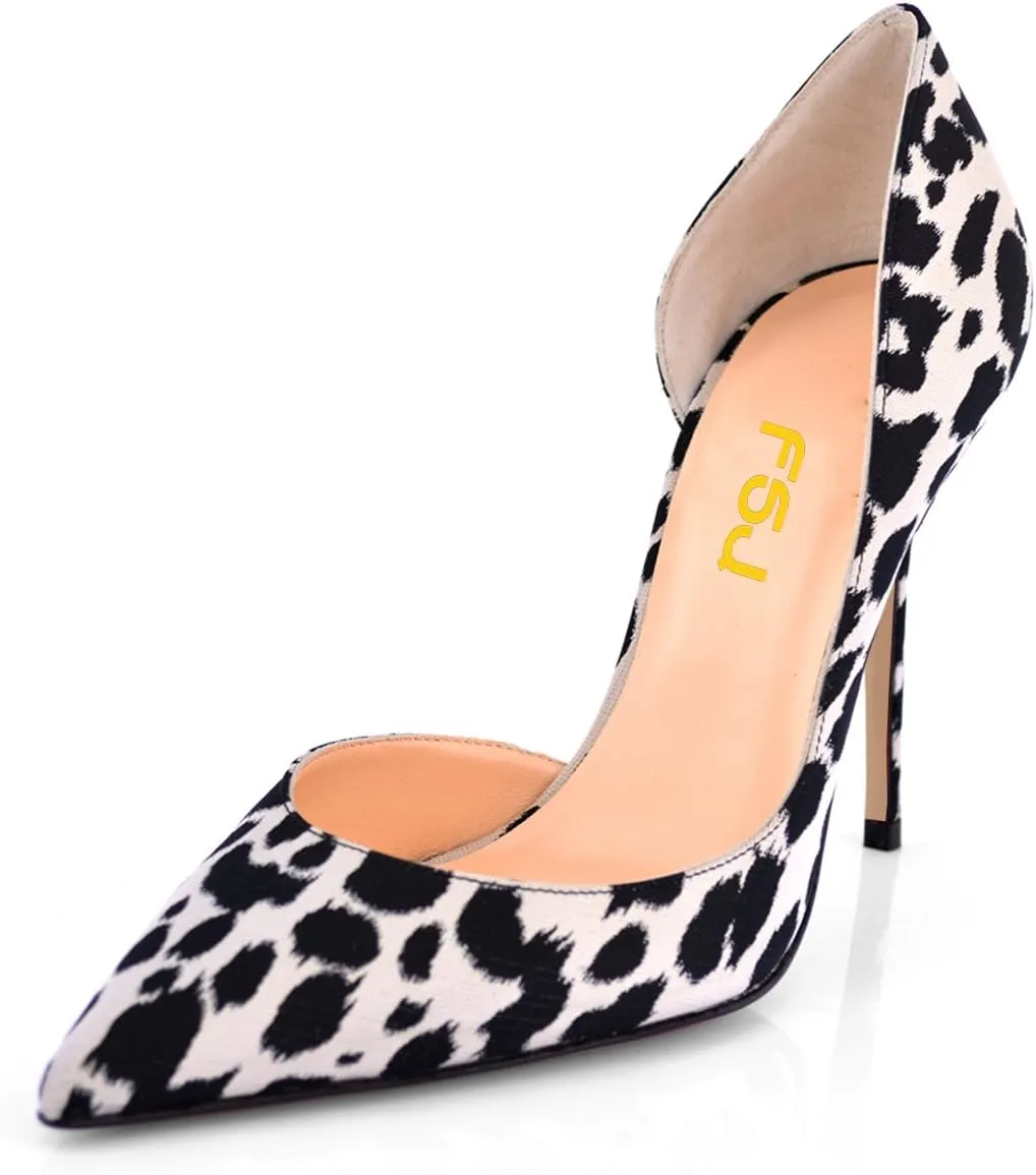 FSJ Women Sexy Leopard Printed Dress Shoes Pointy Toe High Heels Stilettos Pumps Shoe Size 4-15 US
