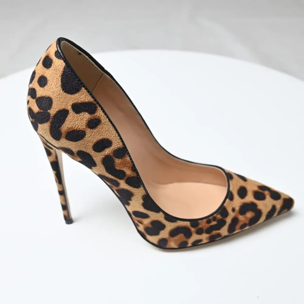 FSJ Women Sexy Leopard Printed Dress Shoes Pointy Toe High Heels Stilettos Pumps Shoe Size 4-15 US