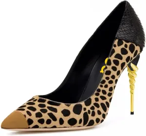 FSJ Women Sexy Leopard Printed Dress Shoes Pointy Toe High Heels Stilettos Pumps Shoe Size 4-15 US