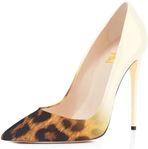 FSJ Women Sexy Leopard Printed Dress Shoes Pointy Toe High Heels Stilettos Pumps Shoe Size 4-15 US