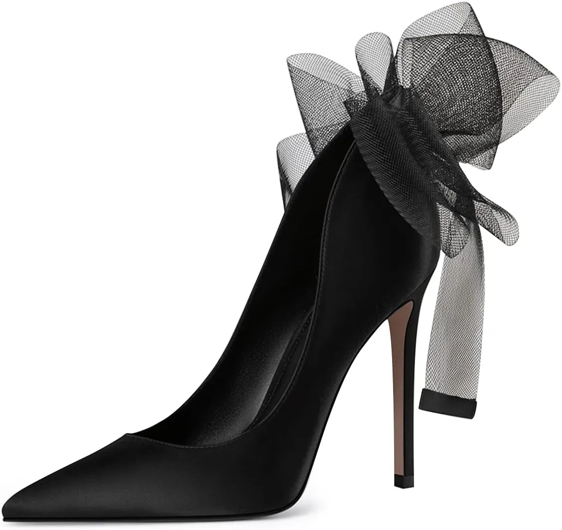 FSJ Women Sexy Prom Pointy Toe High Heel Stiletto Pumps Closed Toe Slip On Swallow Tailed Dress Party Shoes 4-15 US