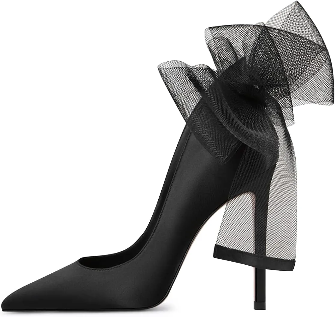 FSJ Women Sexy Prom Pointy Toe High Heel Stiletto Pumps Closed Toe Slip On Swallow Tailed Dress Party Shoes 4-15 US