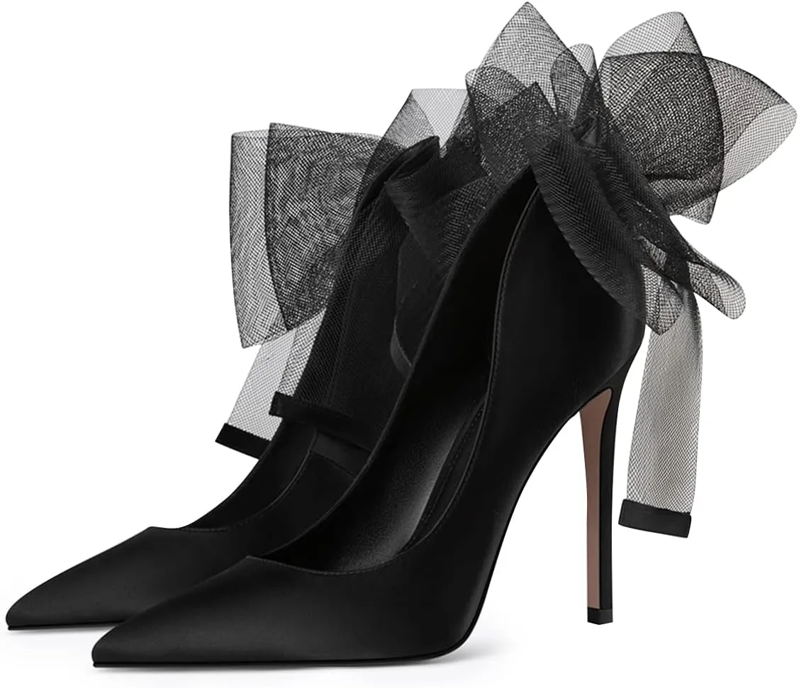 FSJ Women Sexy Prom Pointy Toe High Heel Stiletto Pumps Closed Toe Slip On Swallow Tailed Dress Party Shoes 4-15 US